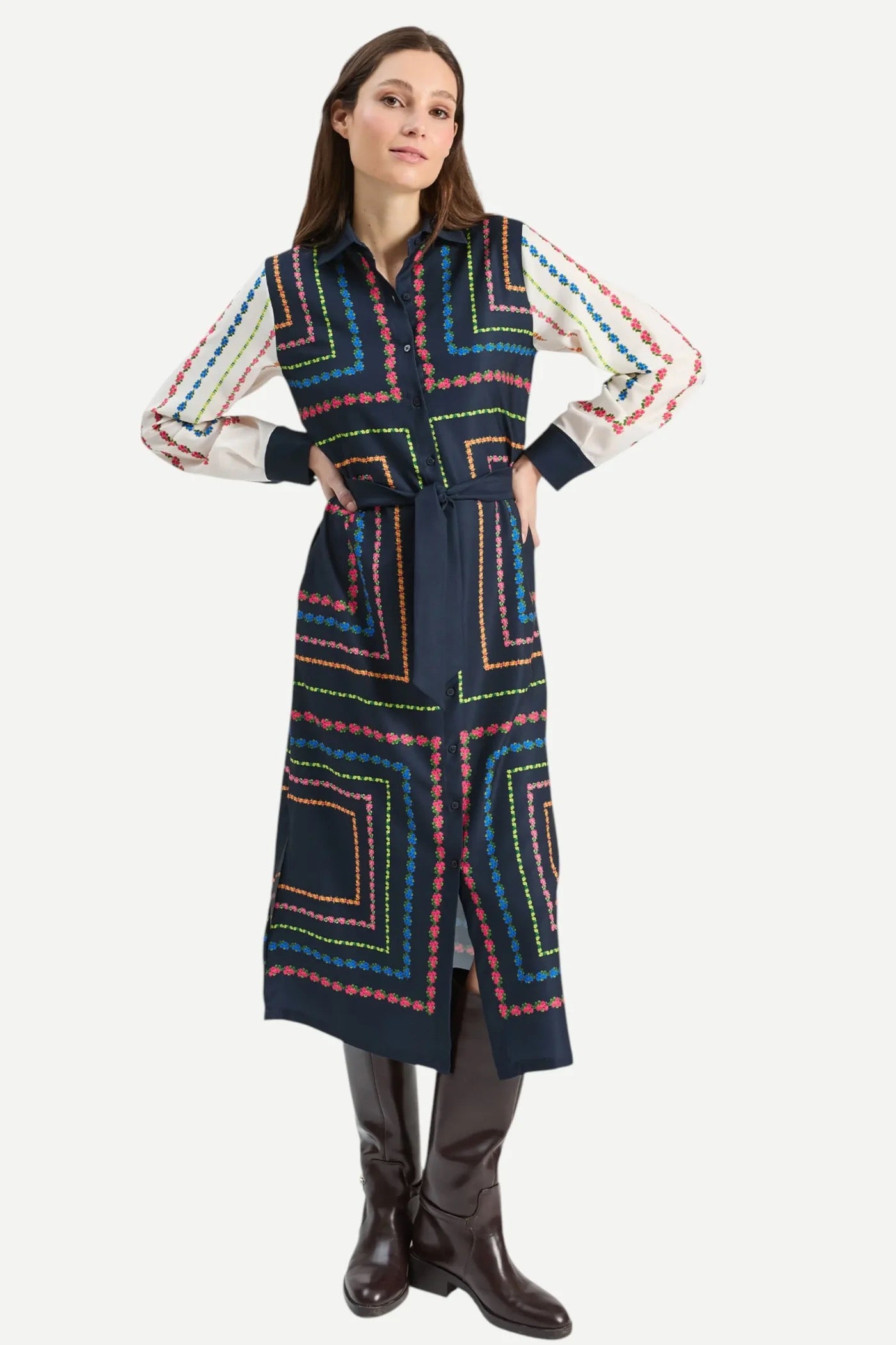 Embellished Dress, Navy