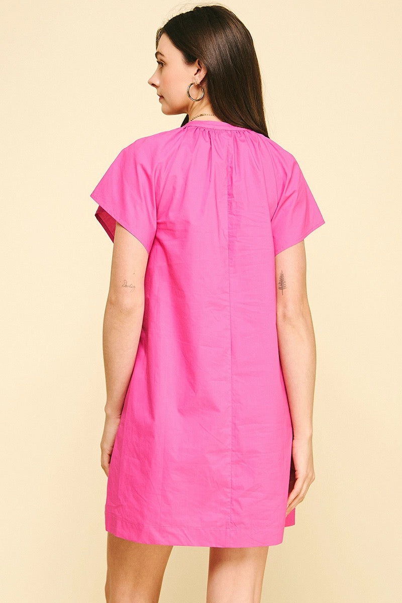 V-Neck Tunic Mini Dress
