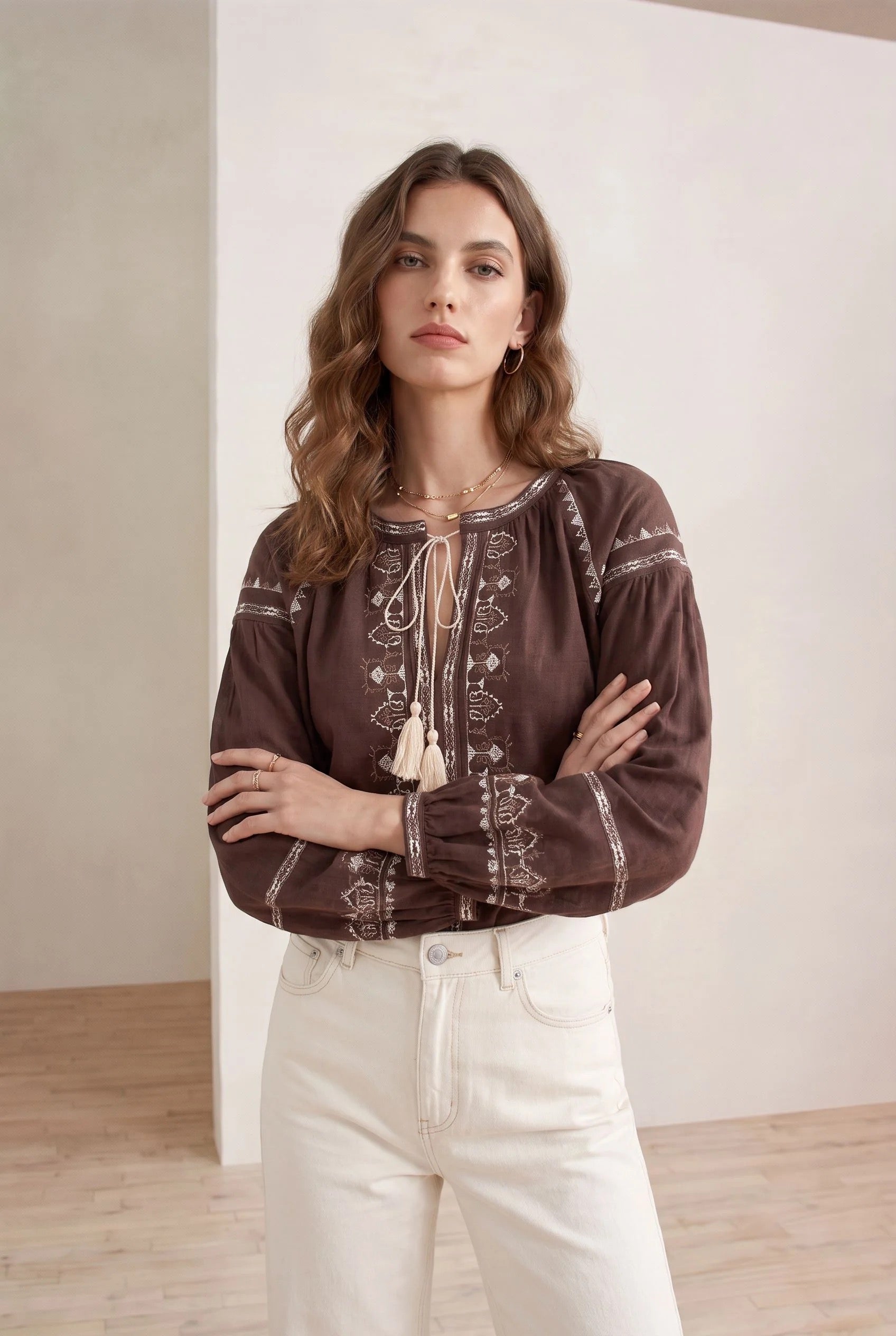 Maple Embroidered Blouse