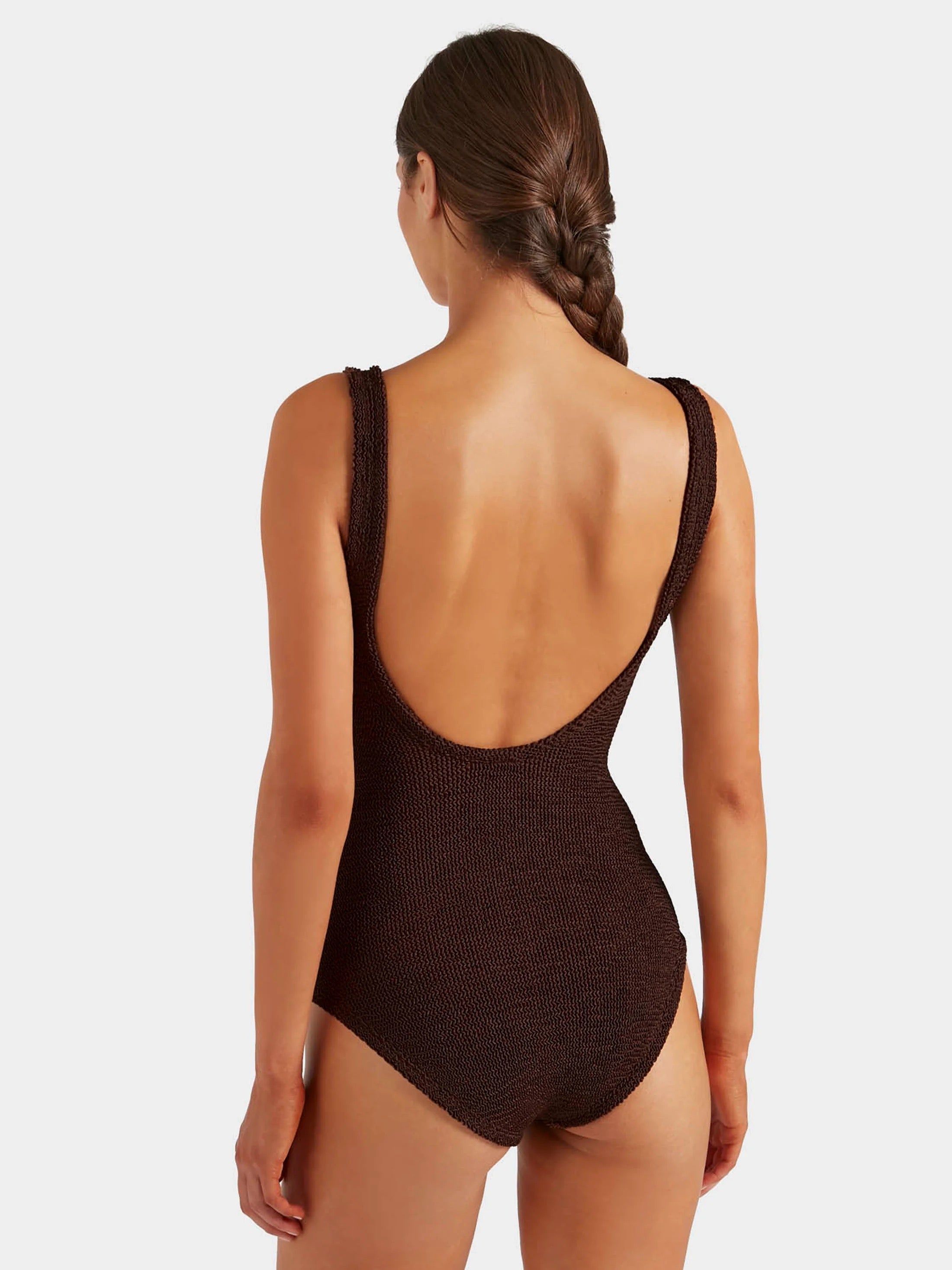 Coverage Celine Swim With Tonal Hoops Metallic Chocolate