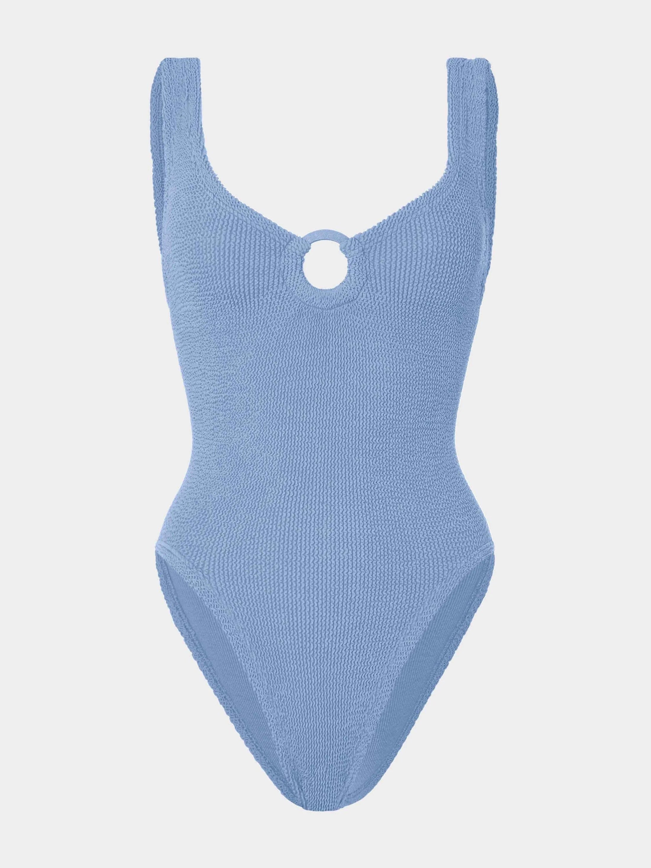 Celine Swim With Tonal Hoops Cornflower