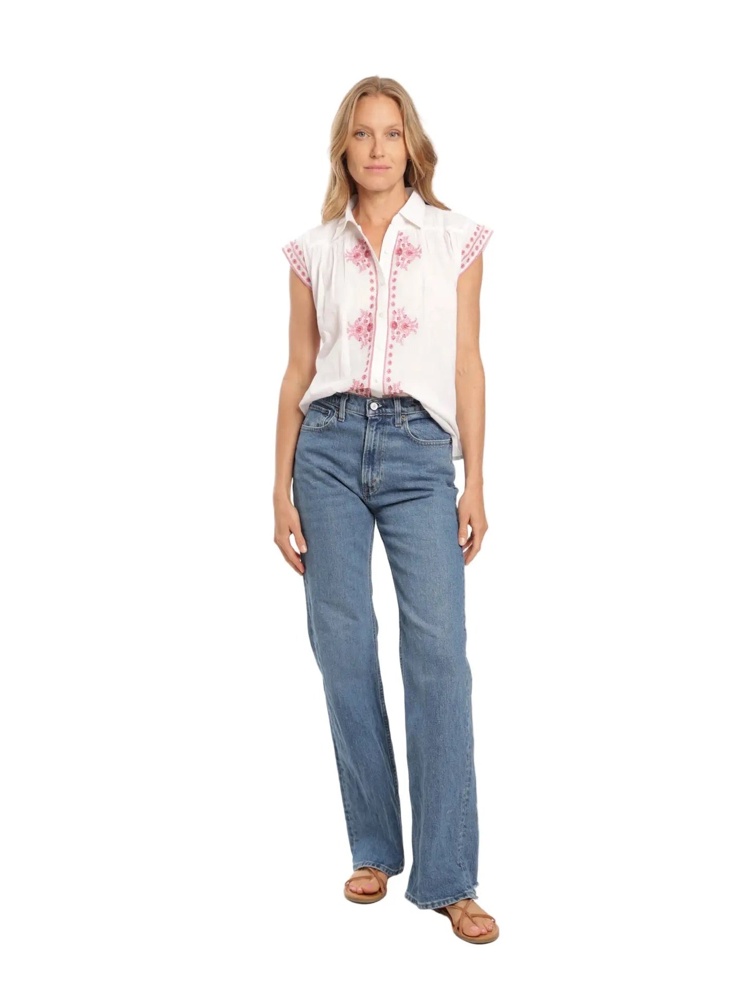 Esmeralda Blouse - White Blush