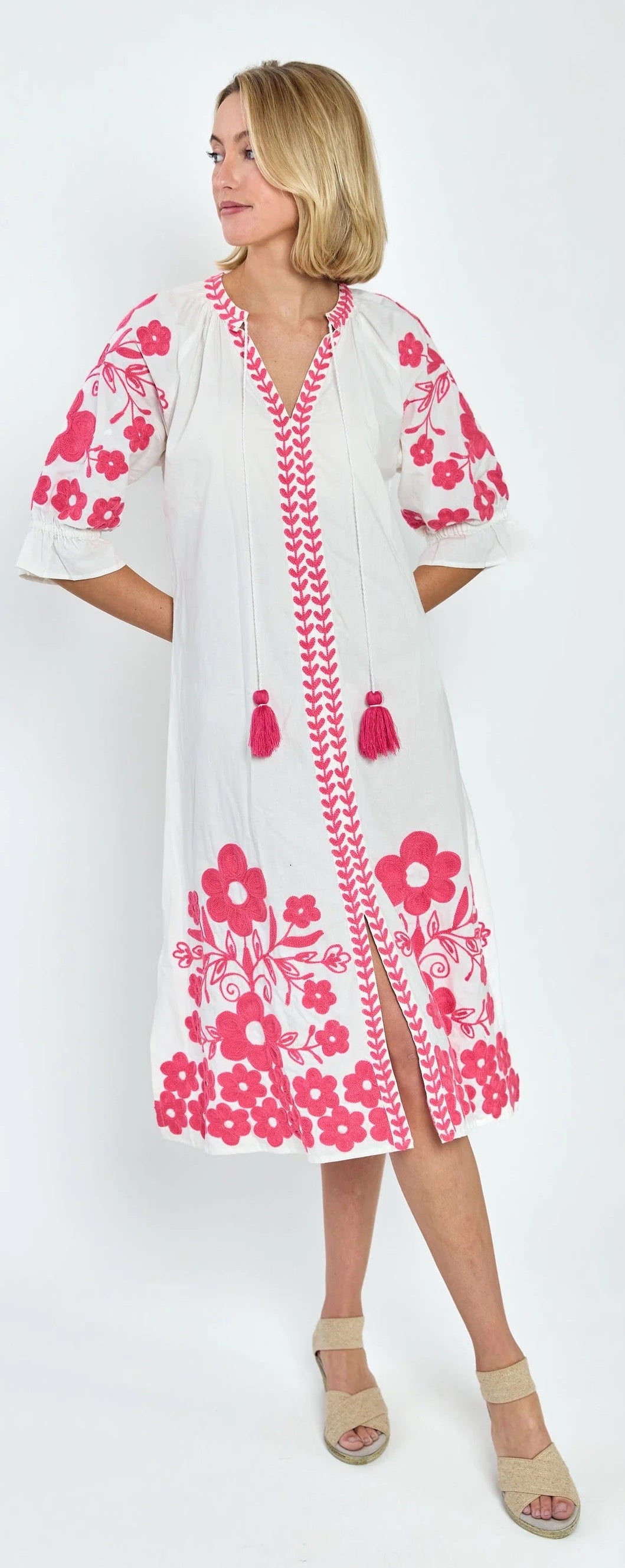 Rose Dress - Pink Aztec