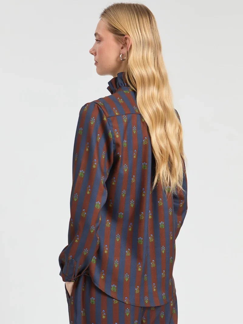 Raya Floral Marron Marino Tops