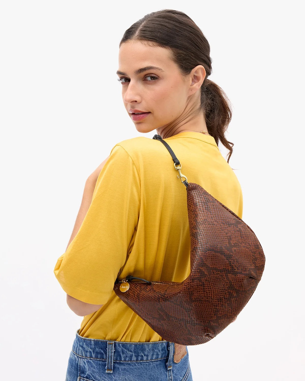 Lune- Auburn Embossed Python