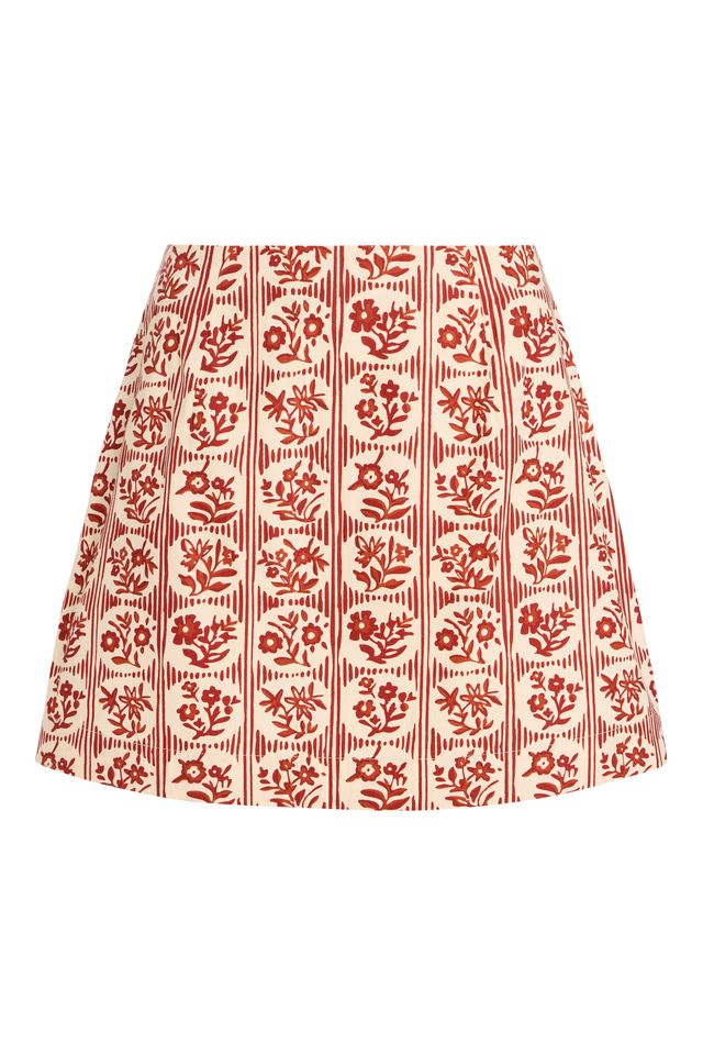 The Mini Skirt - Brick Bloom