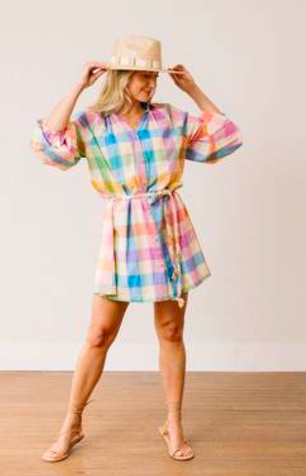 Rainbow Plaid Pippa Dress