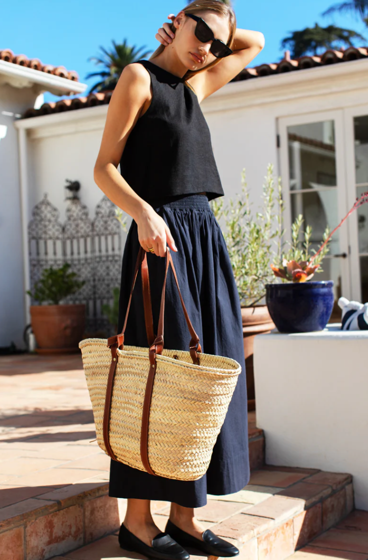 STUDIO BOXY TOP - JET BLACK LINEN