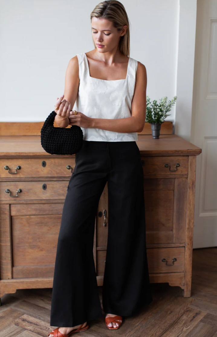 TULIP TROUSER - BLACK TENCEL