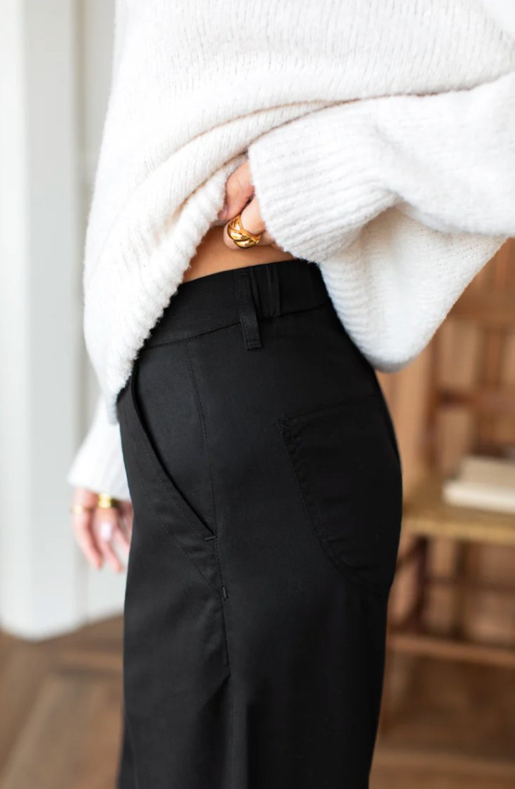 TULIP TROUSER - BLACK TENCEL
