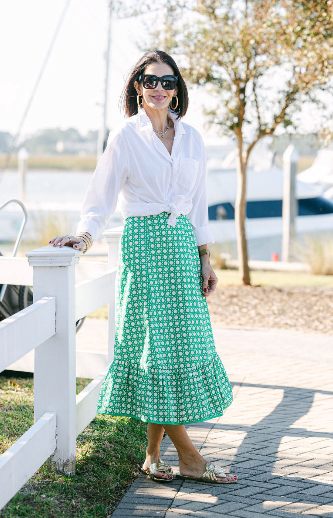 Addie Skirt - Green Cane