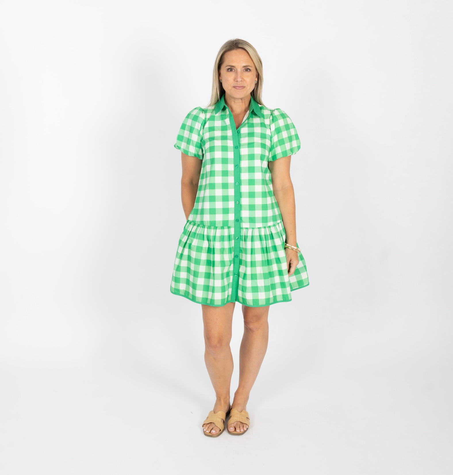Jana Dress - Green Buffalo Check