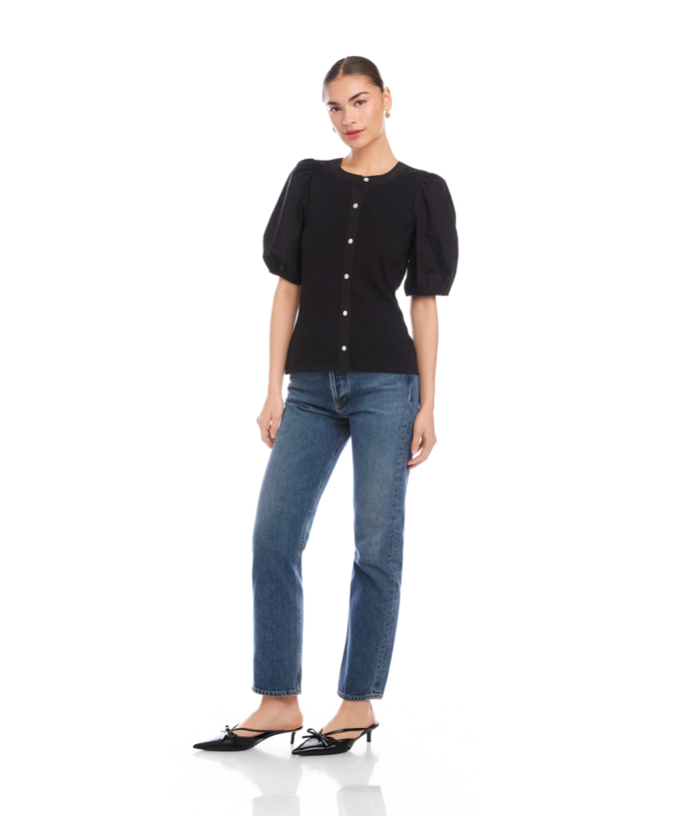TERRYN CONTRAST SHORT SLEEVE TOP