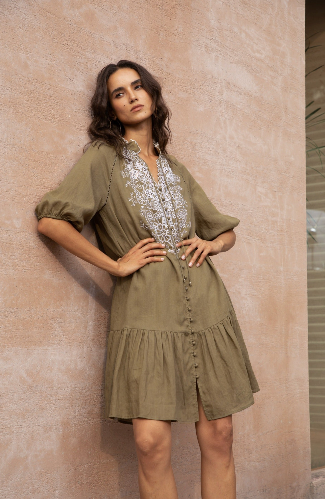 GENEVIEVE EMBROIDERED DRESS