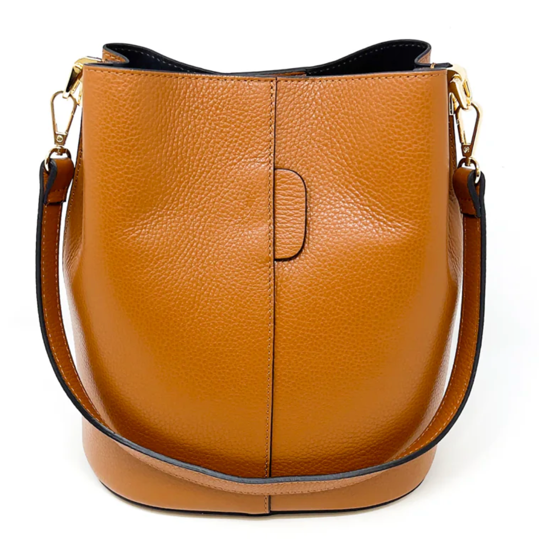 Italian Leather Bucket Bag- Camel