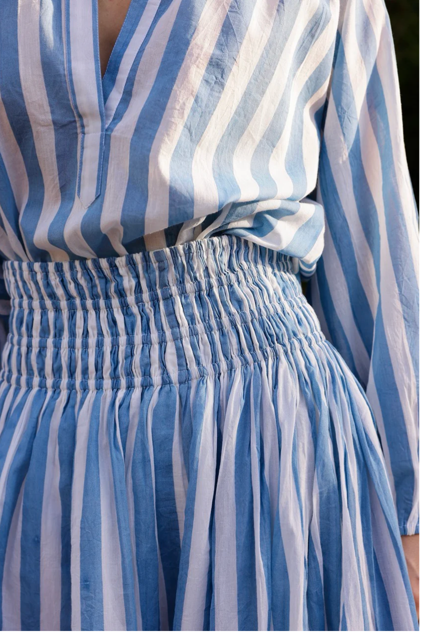 Porto Blue Stripe Skirt
