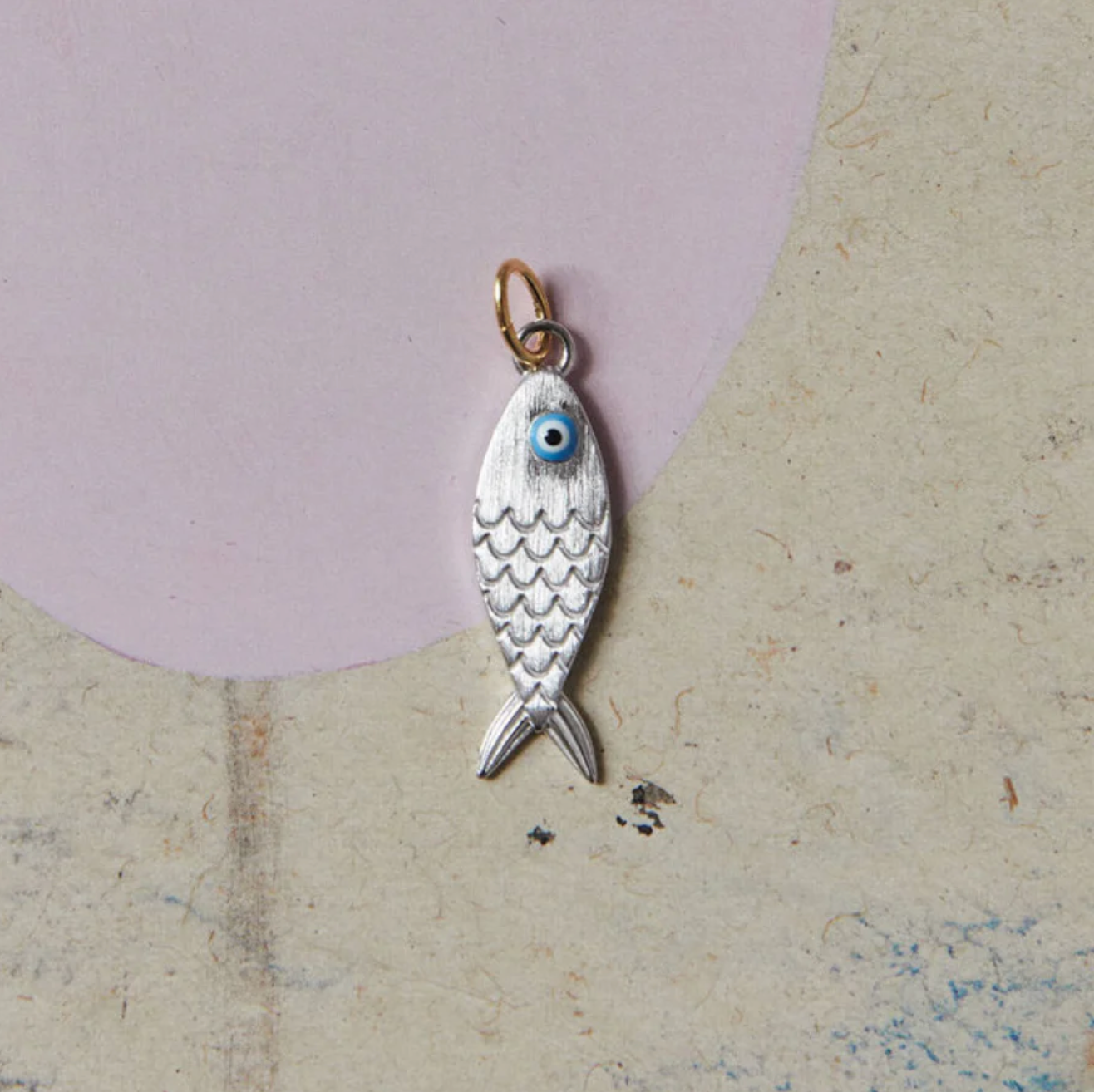 HART green cord Silver Fish Charm