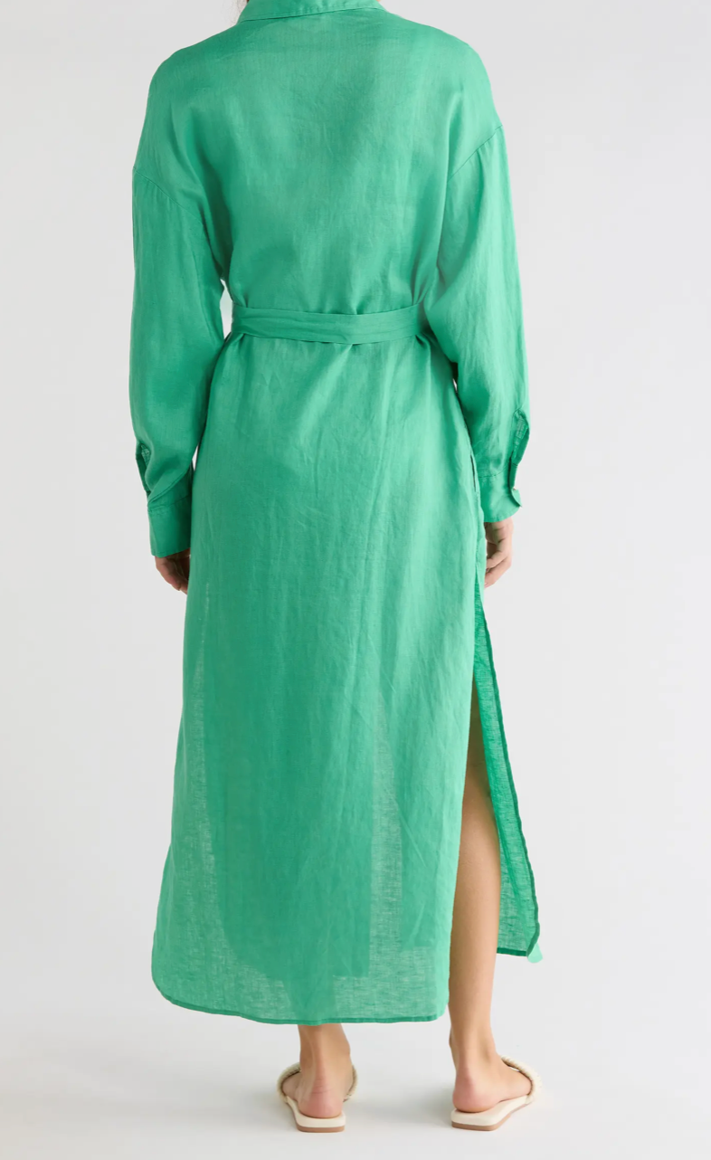 Green Maxi Shirt Dress