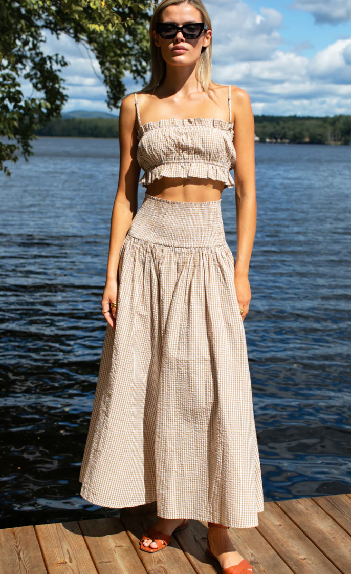 Smocked Maxi Skirt
