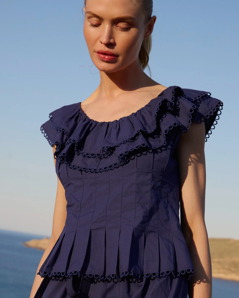 Athena Top- Tisbury Navy