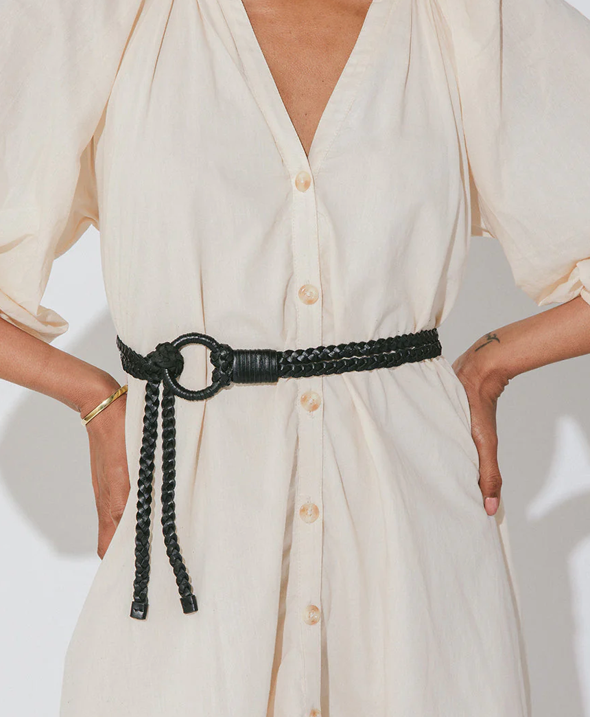 Loop Leather Black Belt
