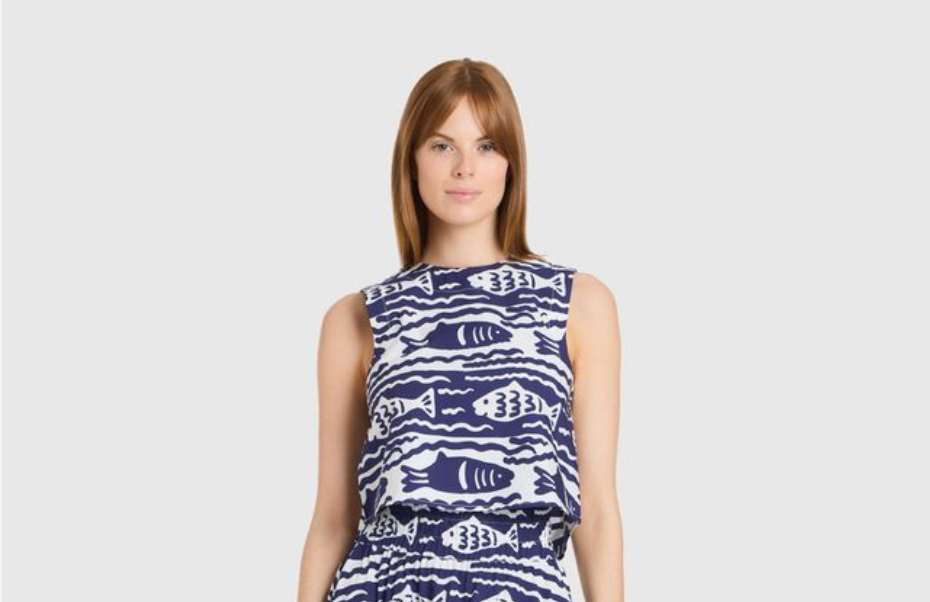 Fish Print Top