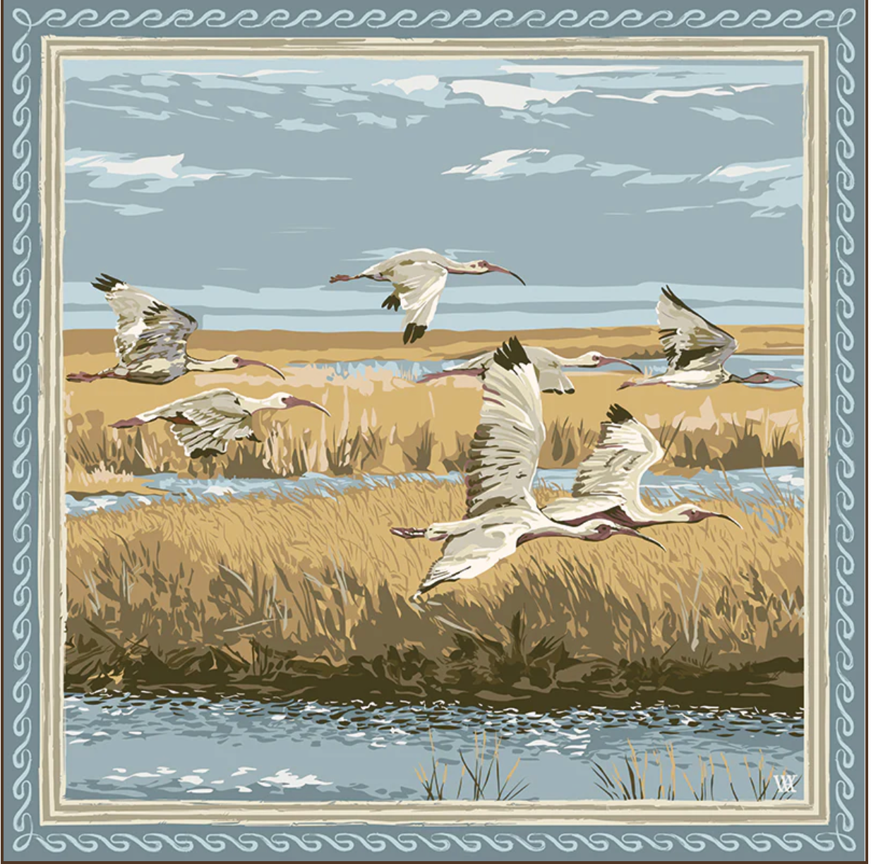 Buttercup Marsh Flyer - Double-Sided Silk Scarf