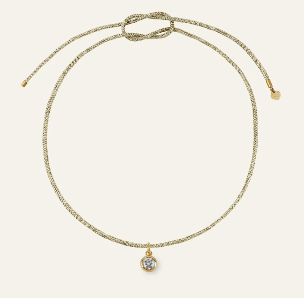 Bezel Gold Cord Necklace