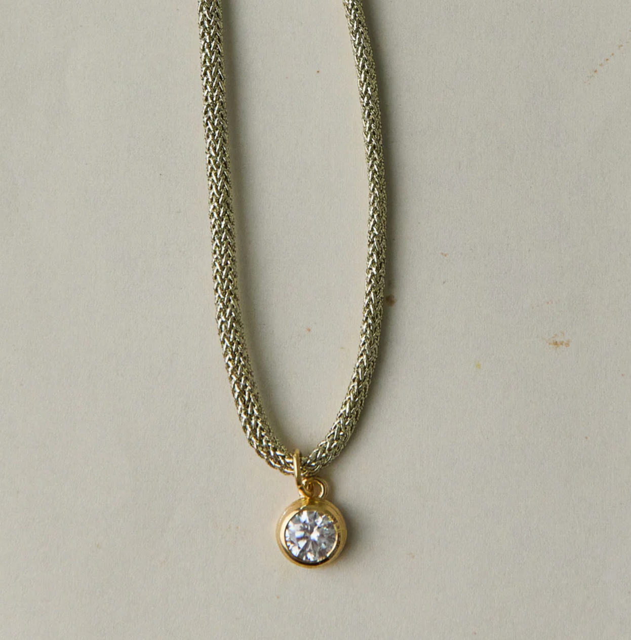 Bezel Gold Cord Necklace