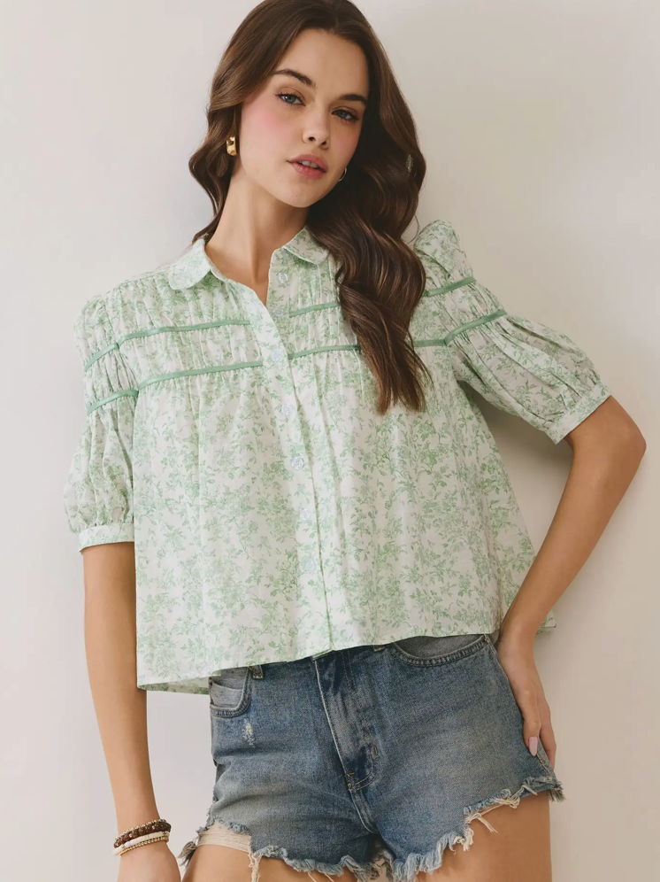Floral Puff Sleeve Top