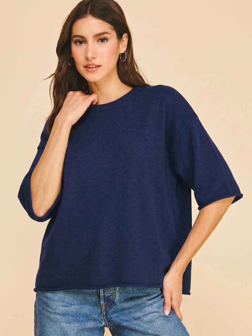 Oversized Short Sleeve Sweater