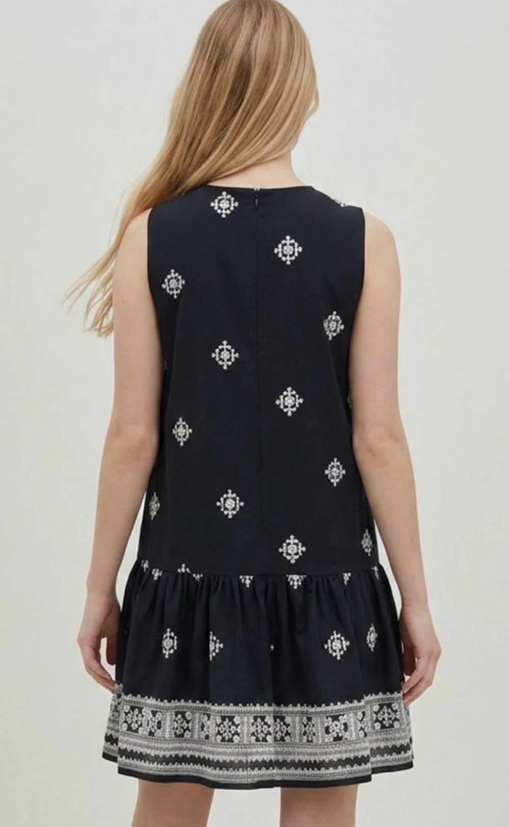 Geometric Embroidery Mini Dress