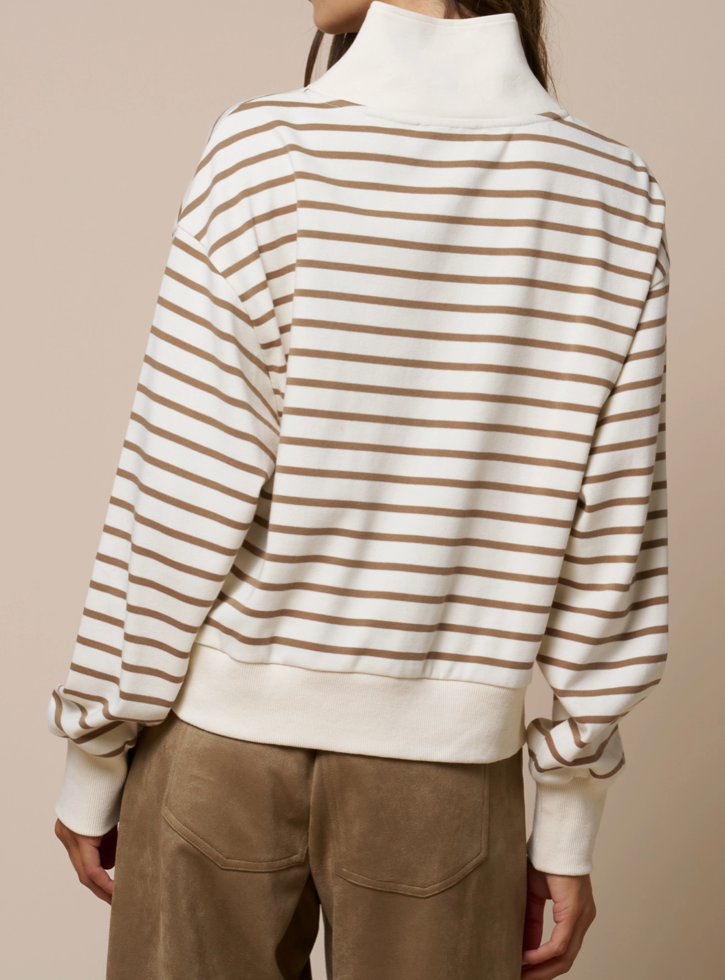 Stripe Zip Up Sweatshirt