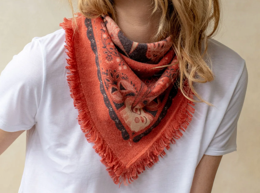 Mini Celestial Bird Cashmere Bandana