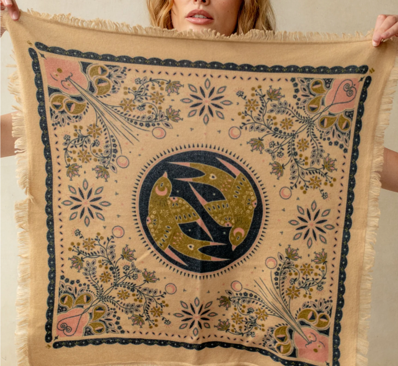 Mini Celestial Bird Cashmere Bandana