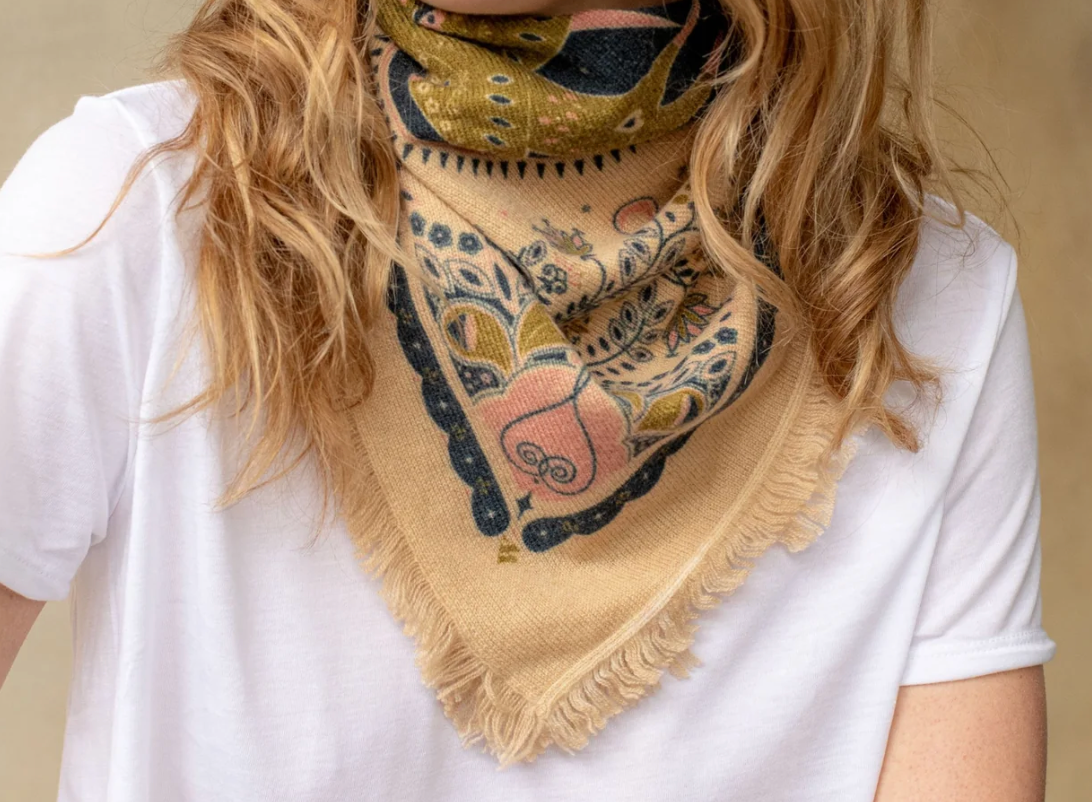 Mini Celestial Bird Cashmere Bandana