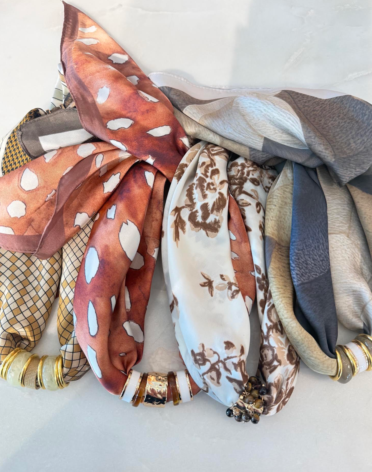Neutral Scarf Necklaces