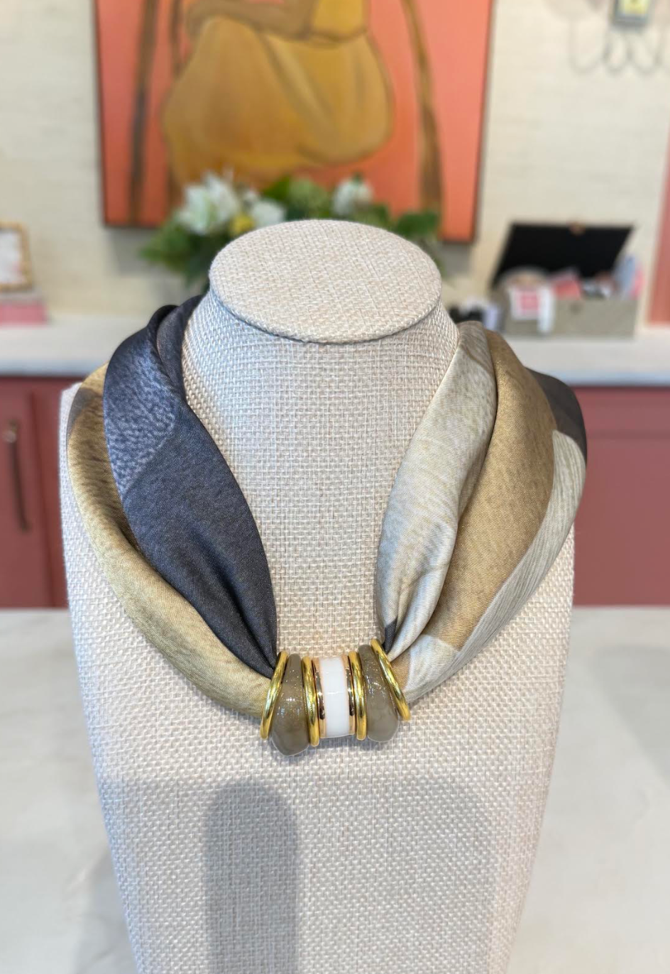 Neutral Scarf Necklaces