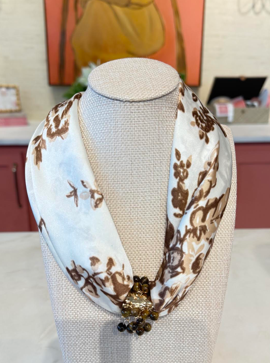 Neutral Scarf Necklaces