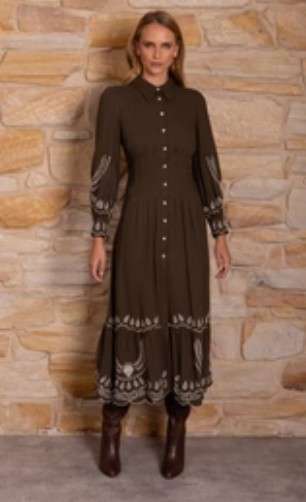 Taneya Embroidered Long Dress