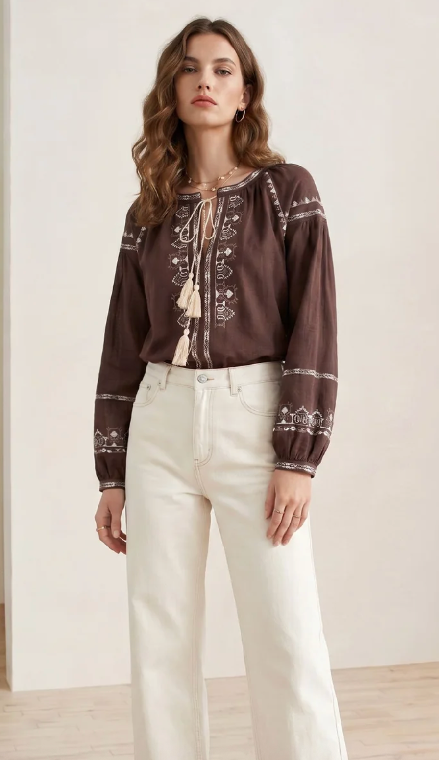 Maple Embroidered Blouse