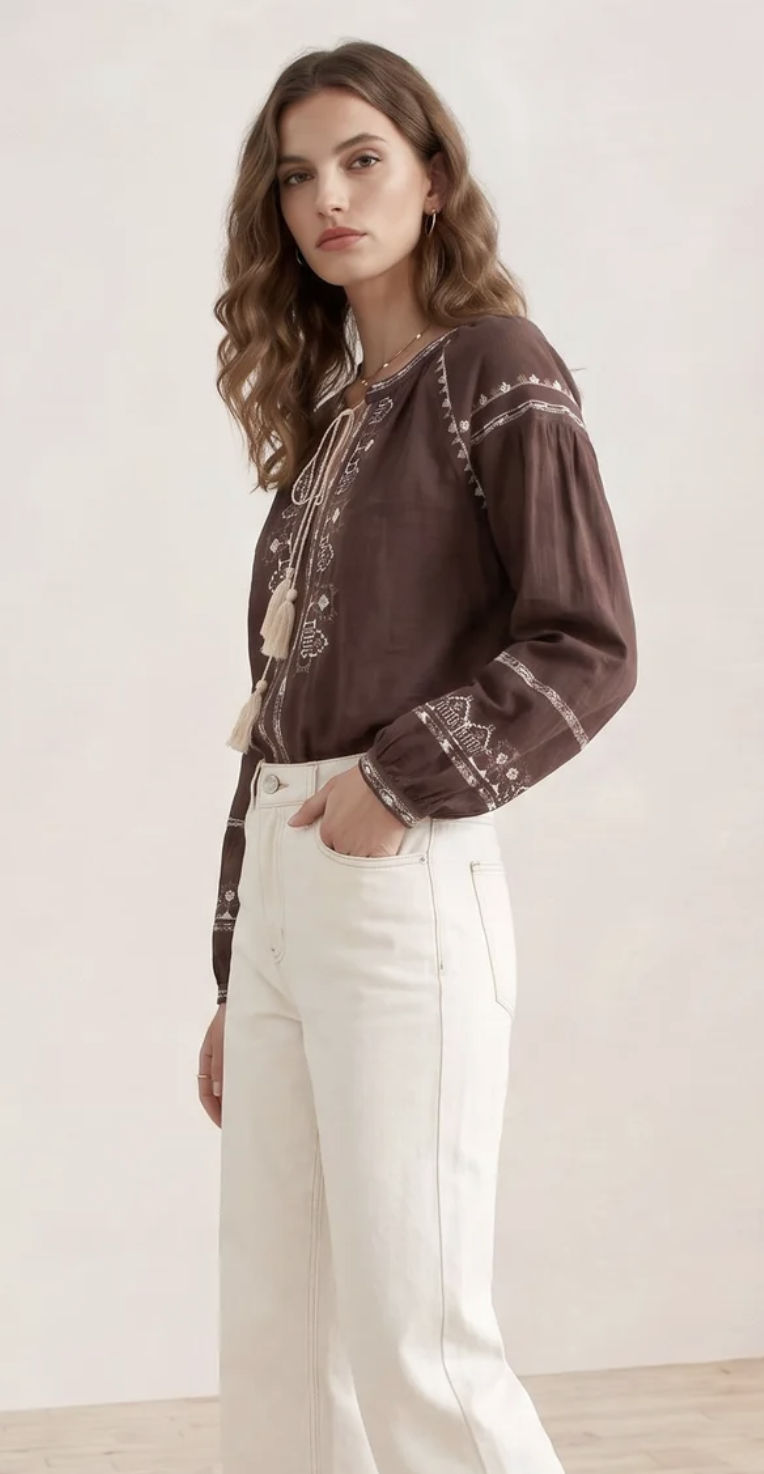 Maple Embroidered Blouse