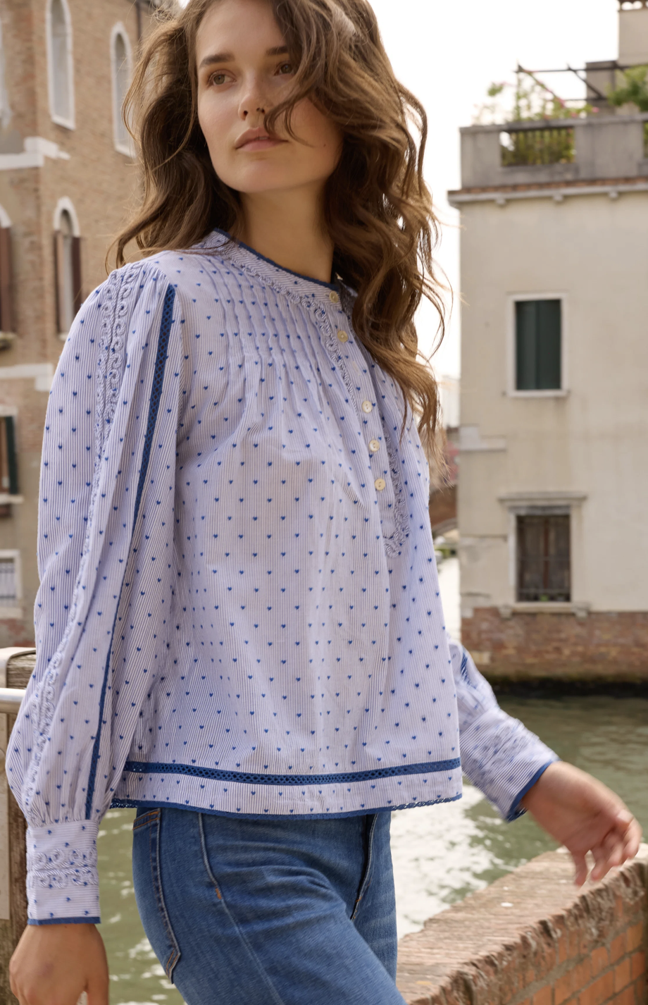 Cordelia Top- Lyon Blue
