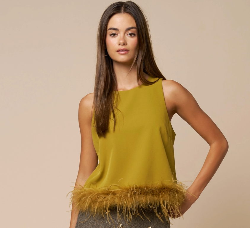 Feather Trim Top