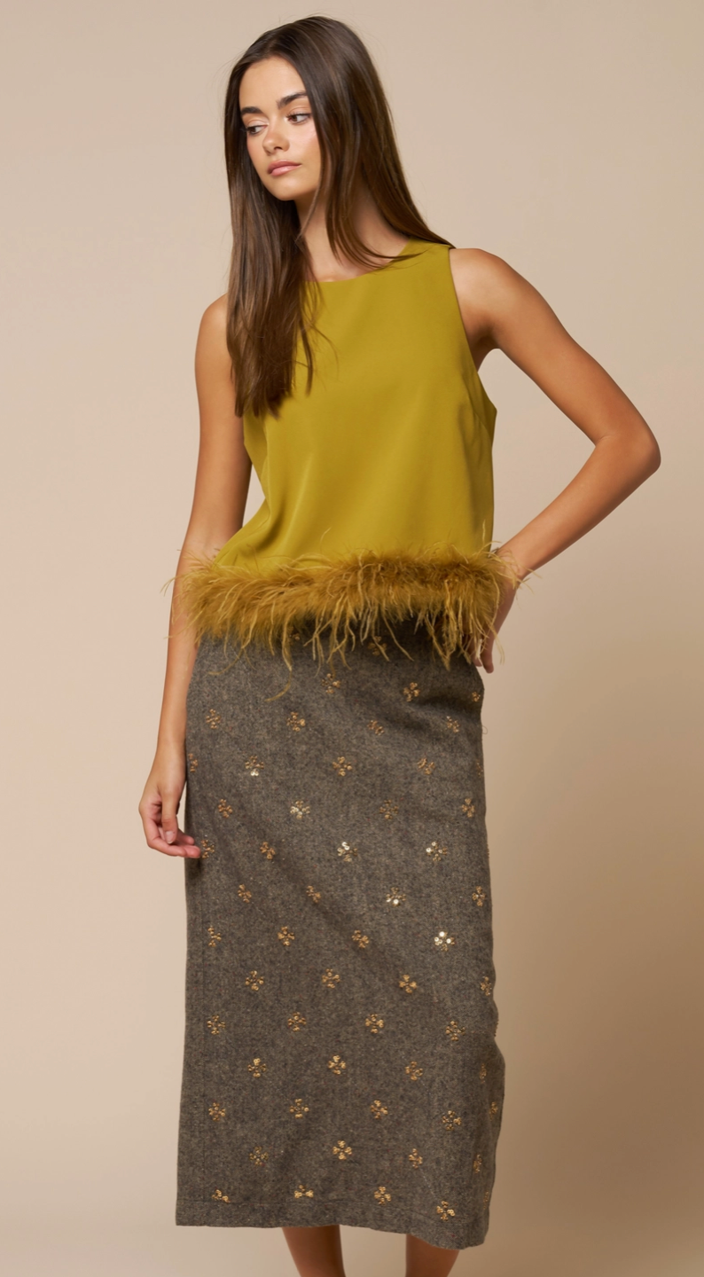 Feather Trim Top
