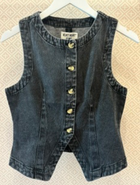 Ardel Faded Black Denim Vest