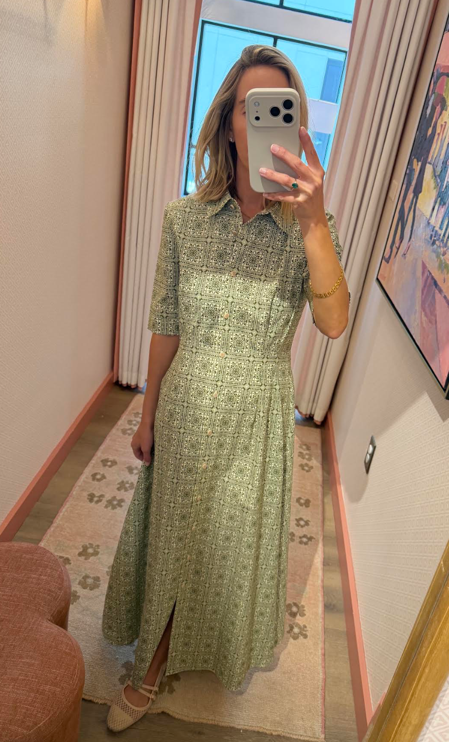 Callie Dress- Olive Tile