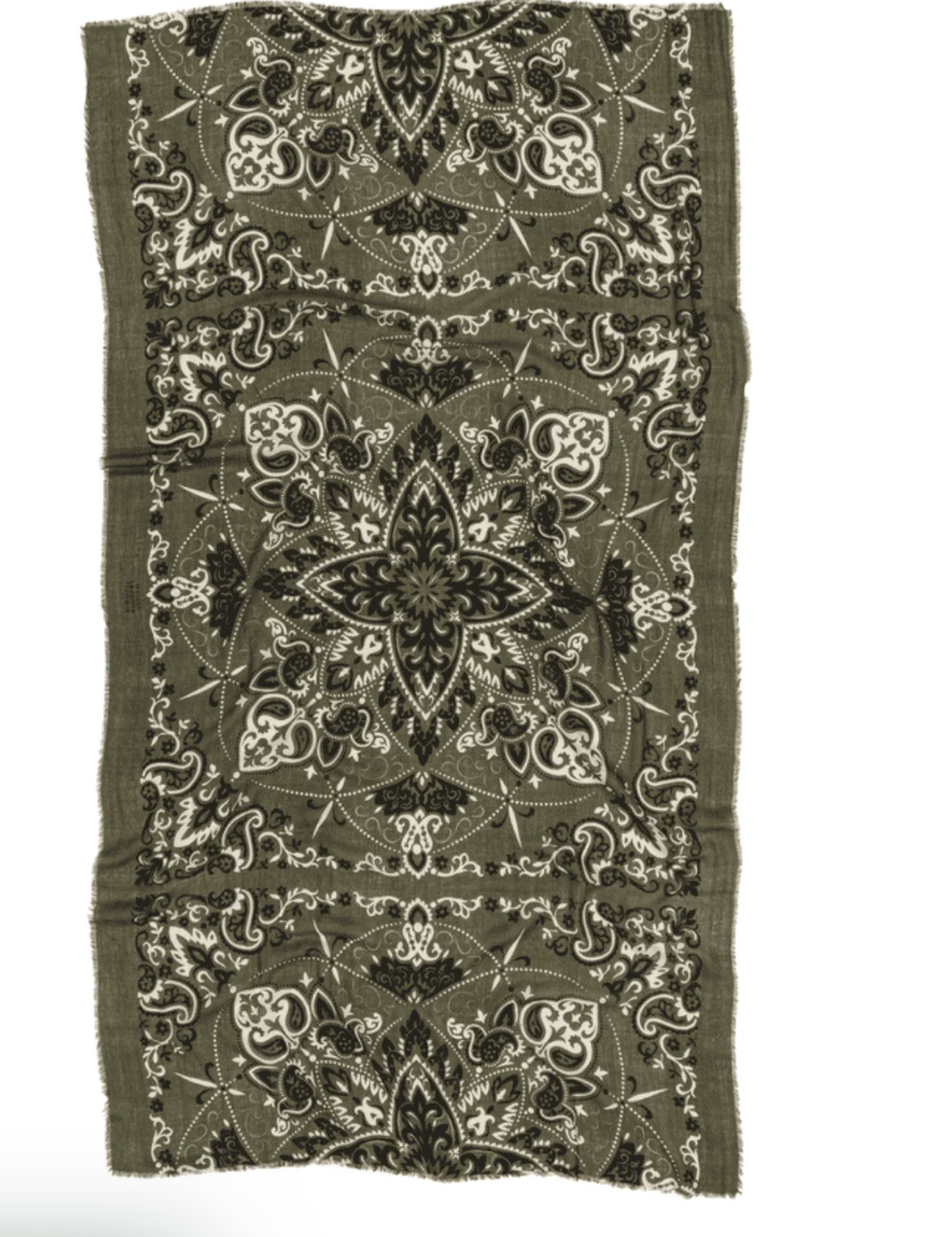 Shawl Bandana Scarf- Wool and Cashmere