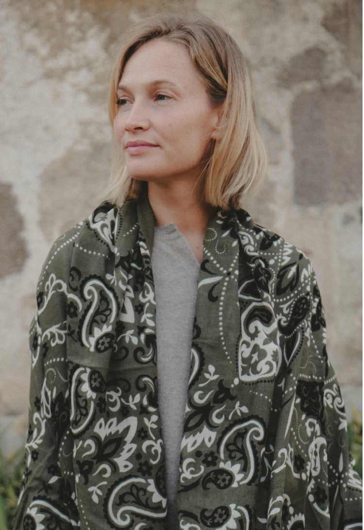 Shawl Bandana Scarf- Wool and Cashmere