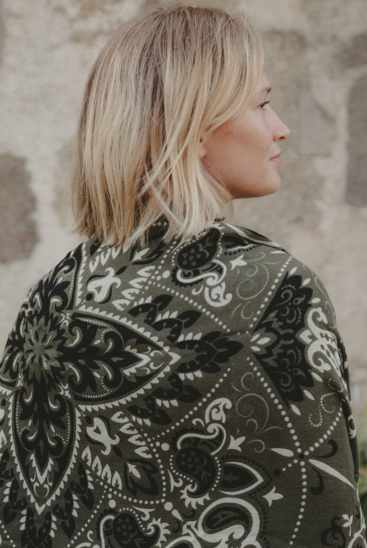 Shawl Bandana Scarf- Wool and Cashmere